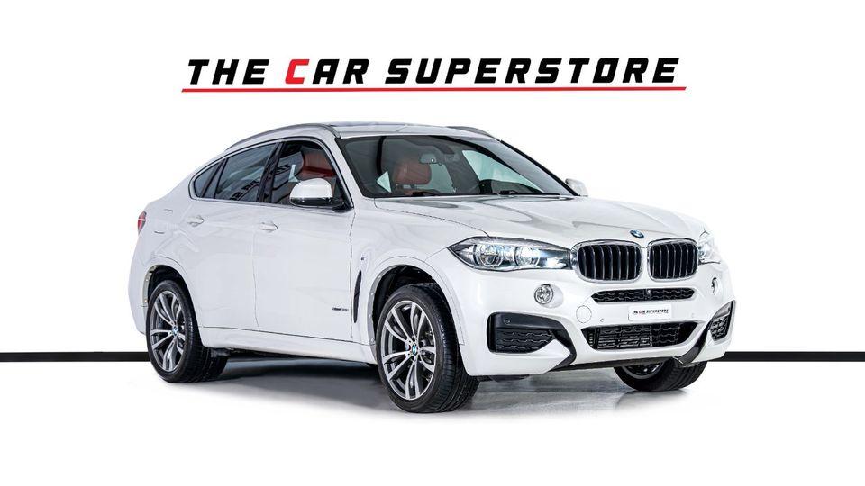 BMW X6 35i M Sport 3.0L X-Drive-MSport-GCC-Pearl White-Premium Red Leather Interior-M Sports Seats
