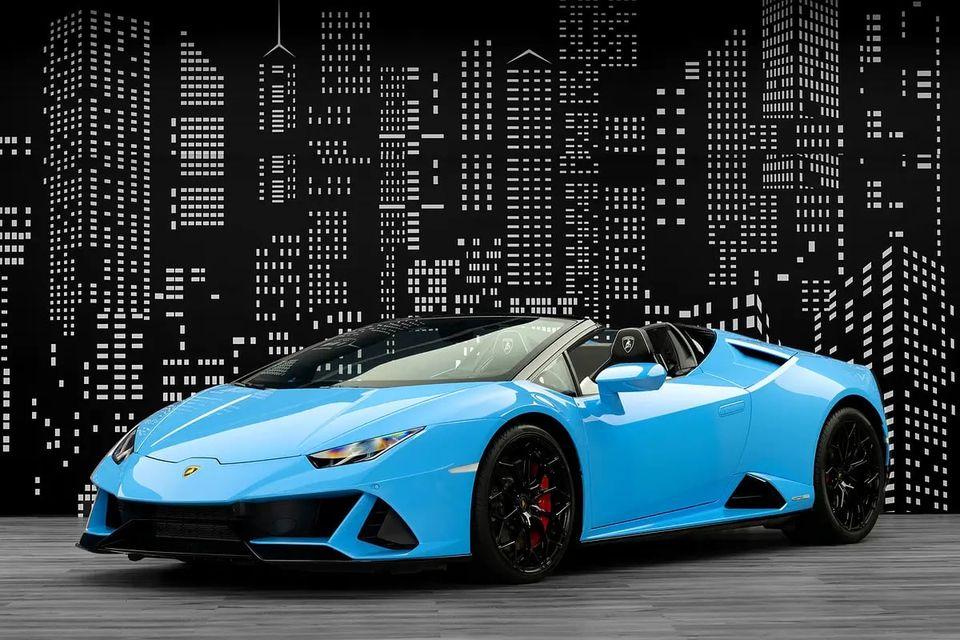 Lamborghini Huracan Evo Spyder LAMBORGHINI HURACAN EVO SPYDER BLUE CEPHEUS COLOR CARBON INTERIOR