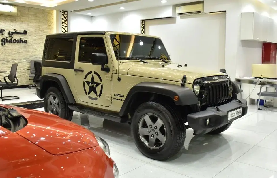 Jeep Wrangler EXCELLENT DEAL for our Jeep Wrangler Sport ( 2017 Model ) in Beige Color GCC Specs