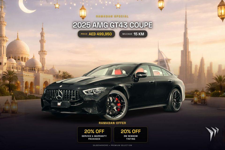 Mercedes-Benz AMG GT 43 AMG GT43 COUPE Gargash Service and Warranty Package 0% Downpayment AED 7,187 P/M