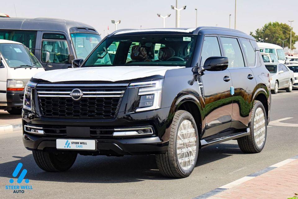 Nissan Patrol LE Platinum GCC Specs 3.5L Twin-Turbo V6 AWD 9AT 8-Seater SUV Height Control Red Inter